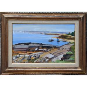 Marcel Gaillard “seaside In Brittany?” Oil On Cardboard 31x48